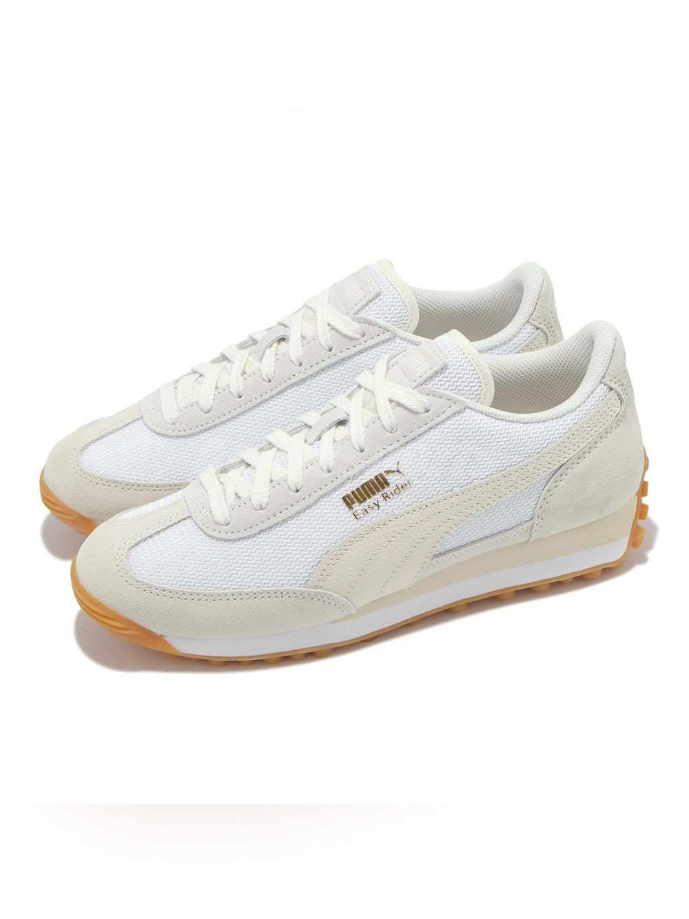 Puma Easy Rider Low-Top Sneakers in White and Gumsole